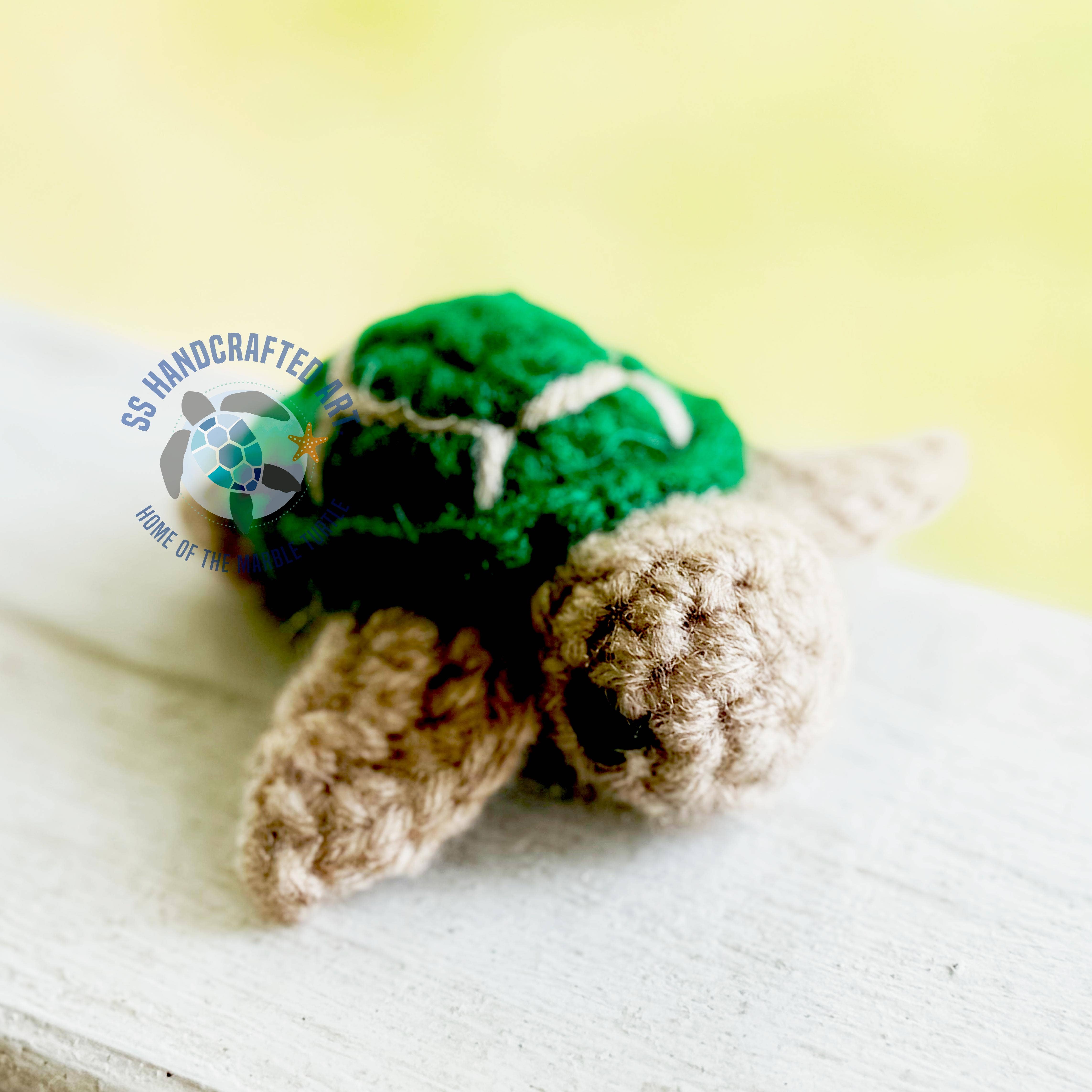 SS handcrafted Art - Wholesale Stuffed/Plush Toy - Kids & Baby - Hand Knitted Brown Green Sea Turtle 3"2