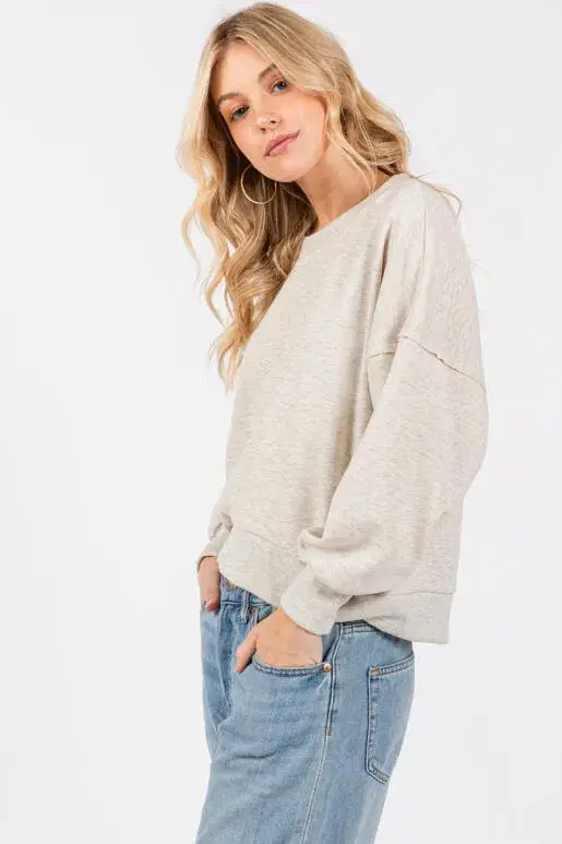 Final Touch - Wholesale Knit Top - Women's - Cotton Terry Raw Edge Top - NT30652A5