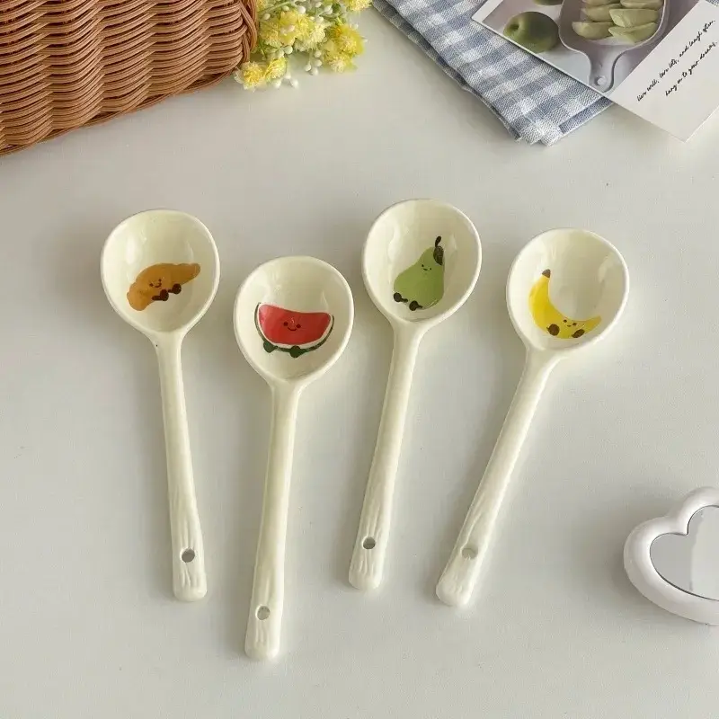 Otterware - Wholesale Kitchen Spoon - Kawaii Hand-Painted Ceramic Fruit & Pastry Spoons7