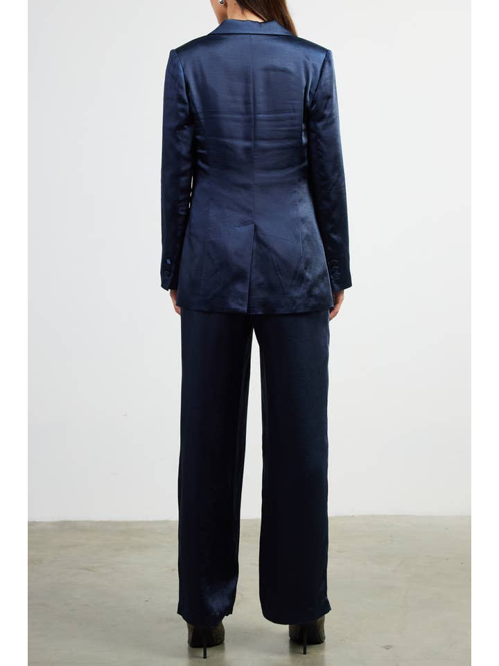 SKIES ARE BLUE - Wholesale Blazer - Women's - One button Dull Satin Blazer8