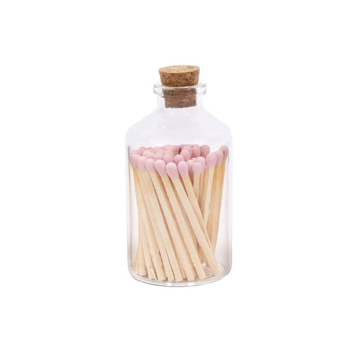 Giften Market - Wholesale Matches - Colorful Apothecary Glass Jar of Matches (7 Color Options)