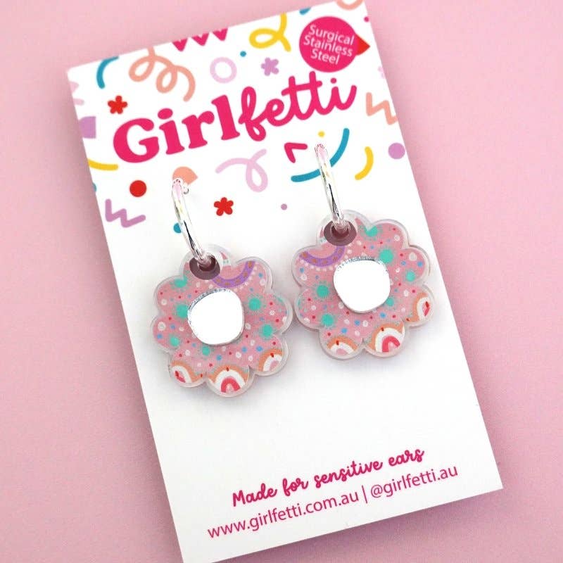 Girlfetti - Wholesale Dangle Earrings - 'Happy Days 3' Acrylic Flower Dangle Earrings0