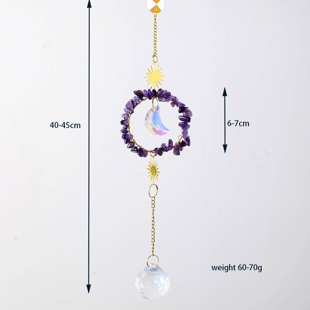 Crystolver (We Cover All Import Fees) - Wholesale Suncatcher - Round  Moon Pendant Crystal Sun Catcher Hanging9