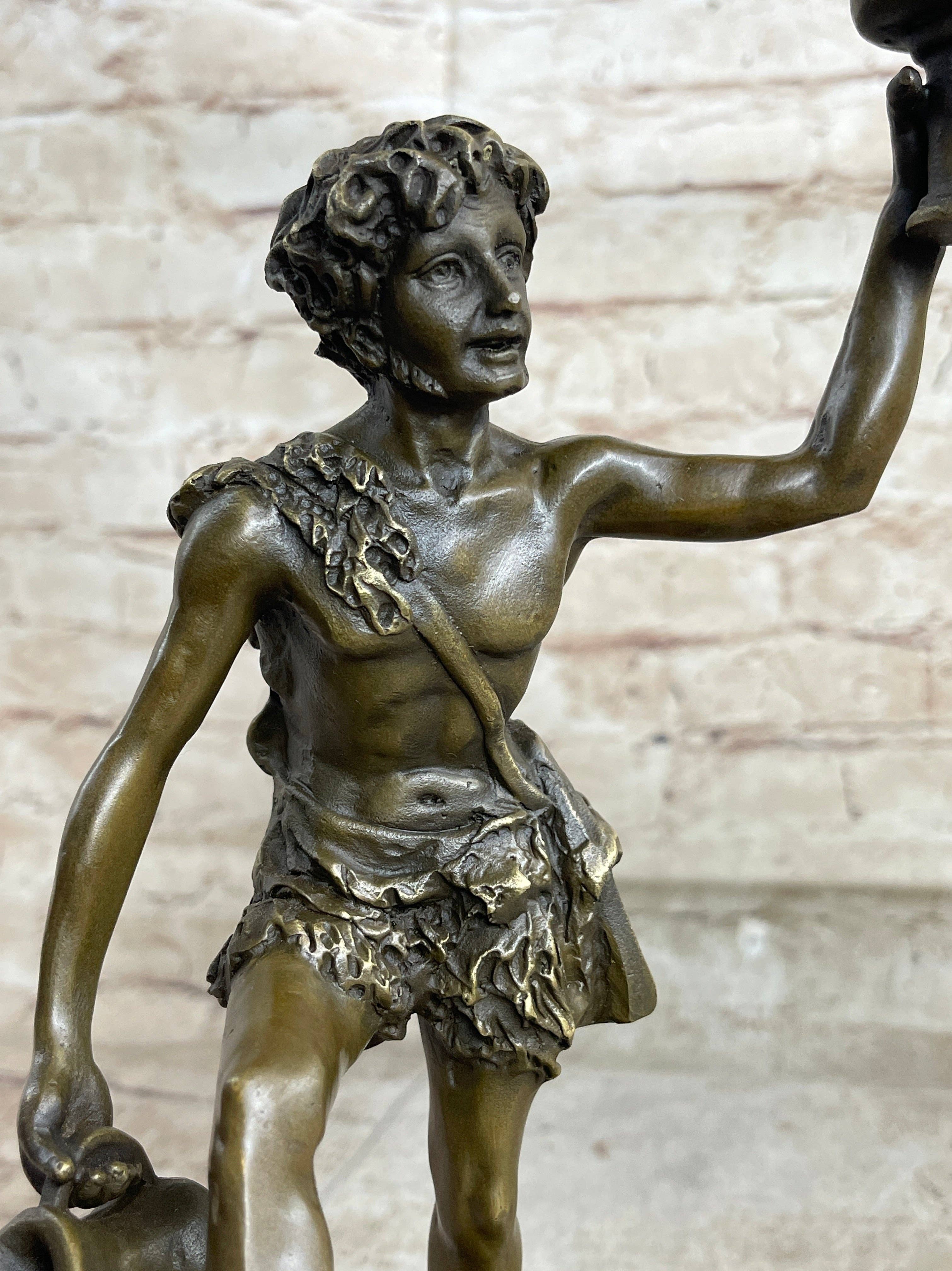 Bronzhaus - Wholesale Sculpture - Greek Roman God of Wine Dionysus Bacchus Bronze Sculpture Statue on Marble Base5
