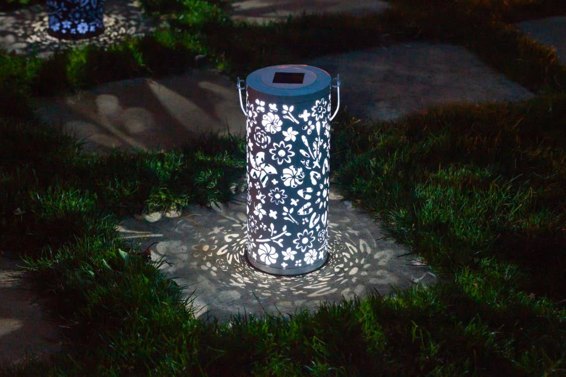 Allsop Home & Garden - Wholesale Outdoor/Lawn Light - Metal Bloom 12" Outdoor Solar Lantern - White15