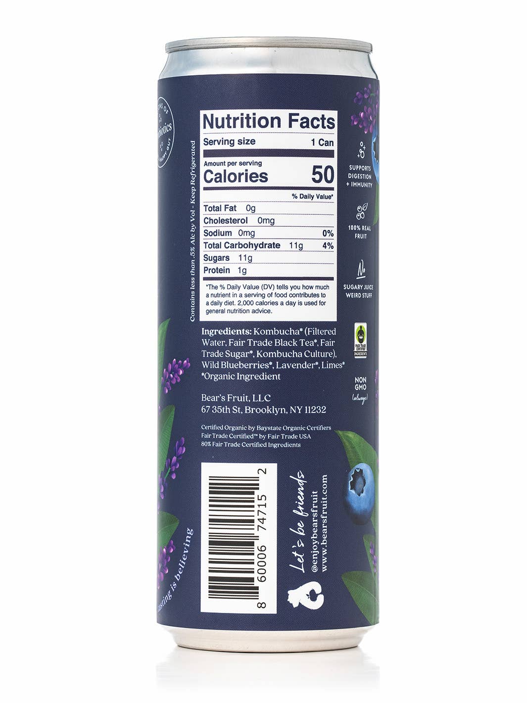 Wholesale Blueberry Lavender Kombucha for your store Faire