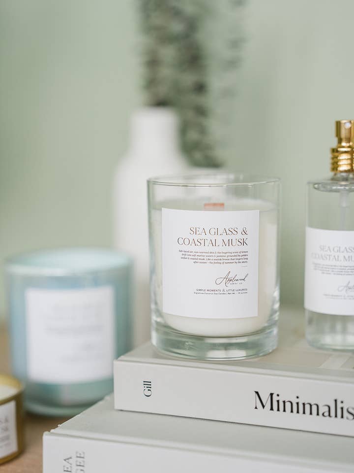 Sea Glass & Coastal Musk | Luxury Home Fragrance for wholesale by Applewood Candle Co