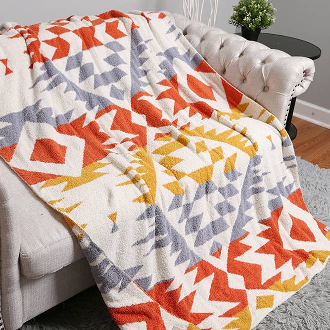 Hana - Vendita all'ingrosso Plaid - Coperta invernale reversibile con motivo tribale2