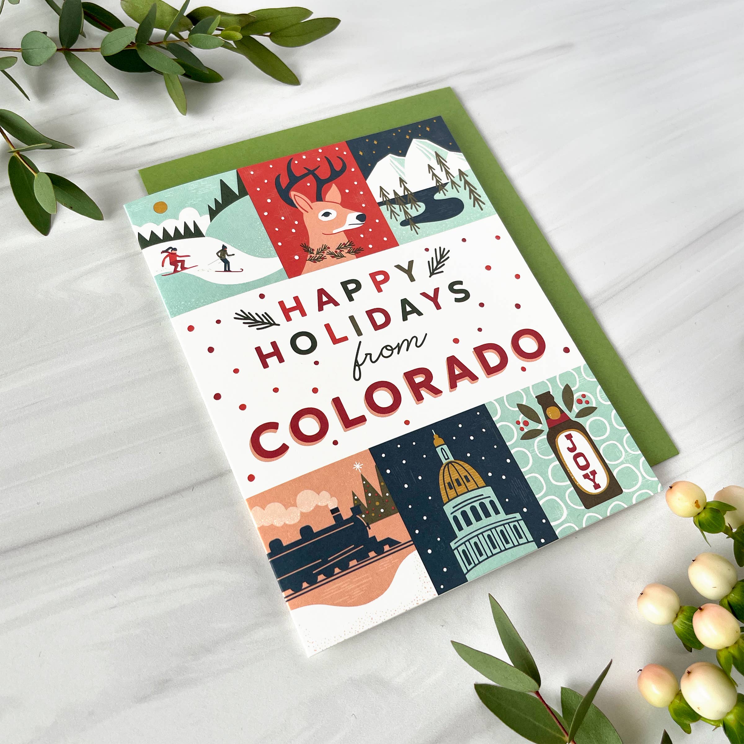 Paper Parasol Press - Wholesale Season's Greetings Card - Colorado Holiday Grid2