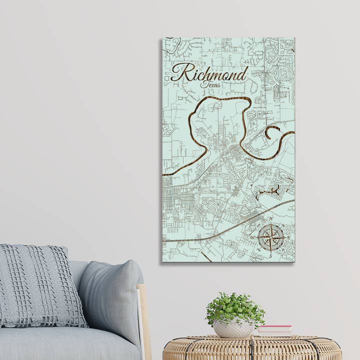 Texas: Mapa de las calles de Richmond para venta al por mayor de Fire & Pine