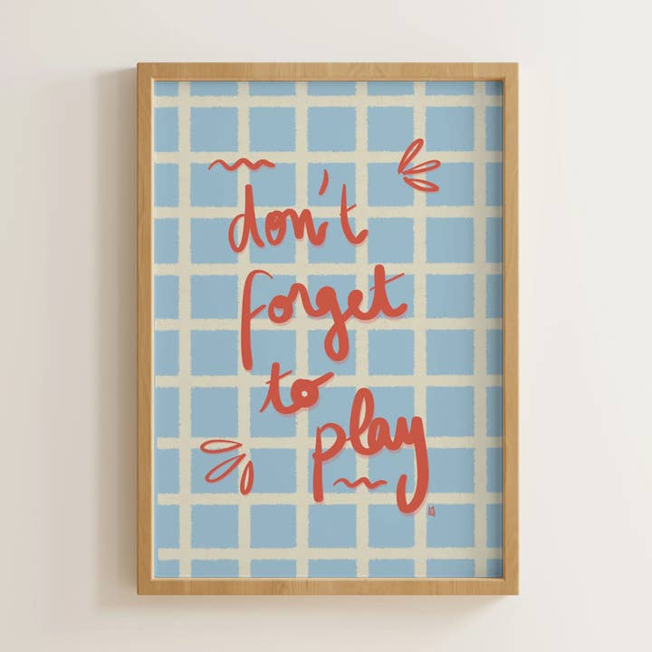 Kago Studio – Poster por atacado – Não Te Esqueças de Brincar - Impressão de Arte Infantil1