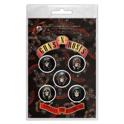 Scorpio Posters - Wholesale Music Accessory - Guns N' Roses Button set (pack of 5)