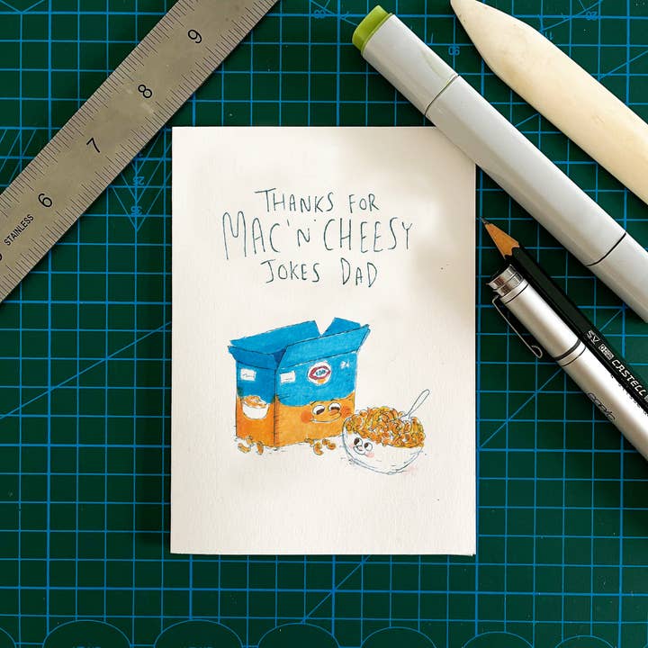 Well Drawn - Wholesale Father’s Day card - Thanks for Mac 'N' Cheesy Jokes Dad2