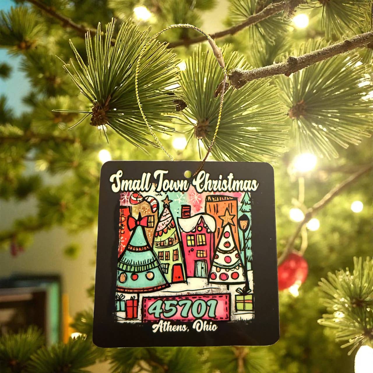 Shades Jewelry & Gifts - Wholesale Ornament - Small Town Christmas Ornament with Customization Available