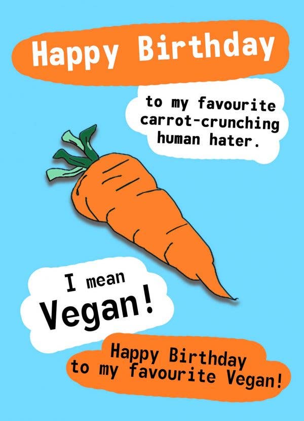 Go La La – wholesale Birthday card – Carrot Crunching Human Hater1