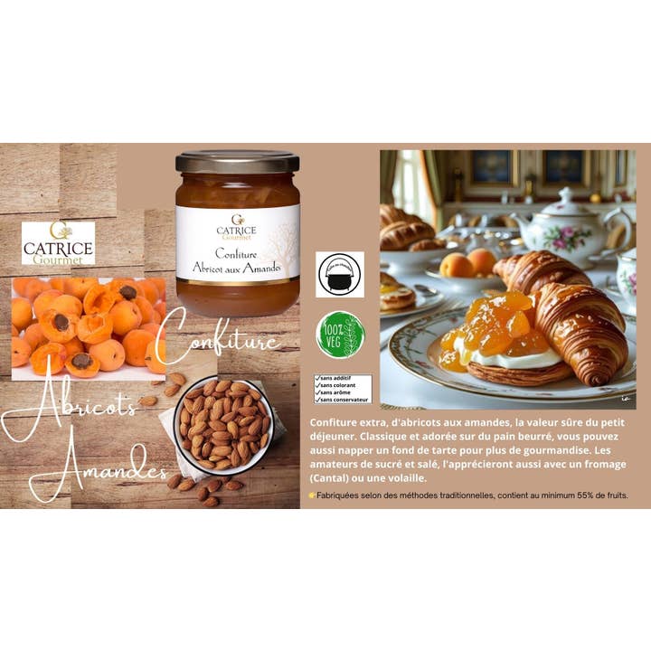 Aprikosenmarmelade mit Mandeln 250g für den Großhandel von CATRICE GOURMET