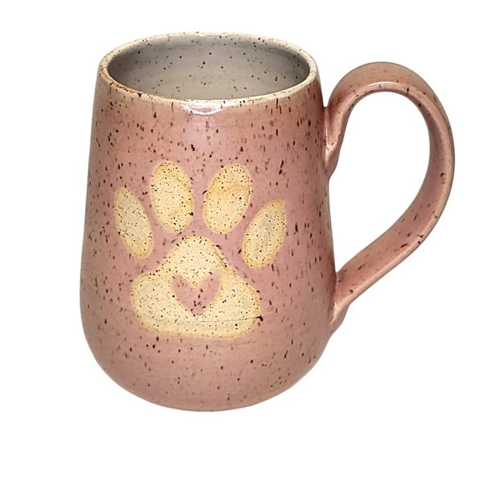 Stoney Ridge Pottery - Wholesale Coffee Mug - Heart Paw Print Mug