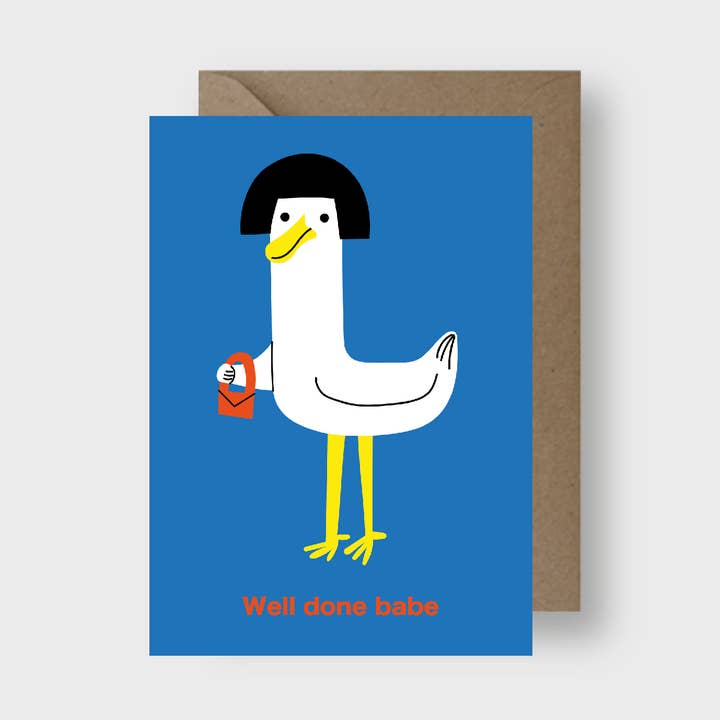 Chick “Well Done Babe” Greeting Card for wholesale by Seekprint