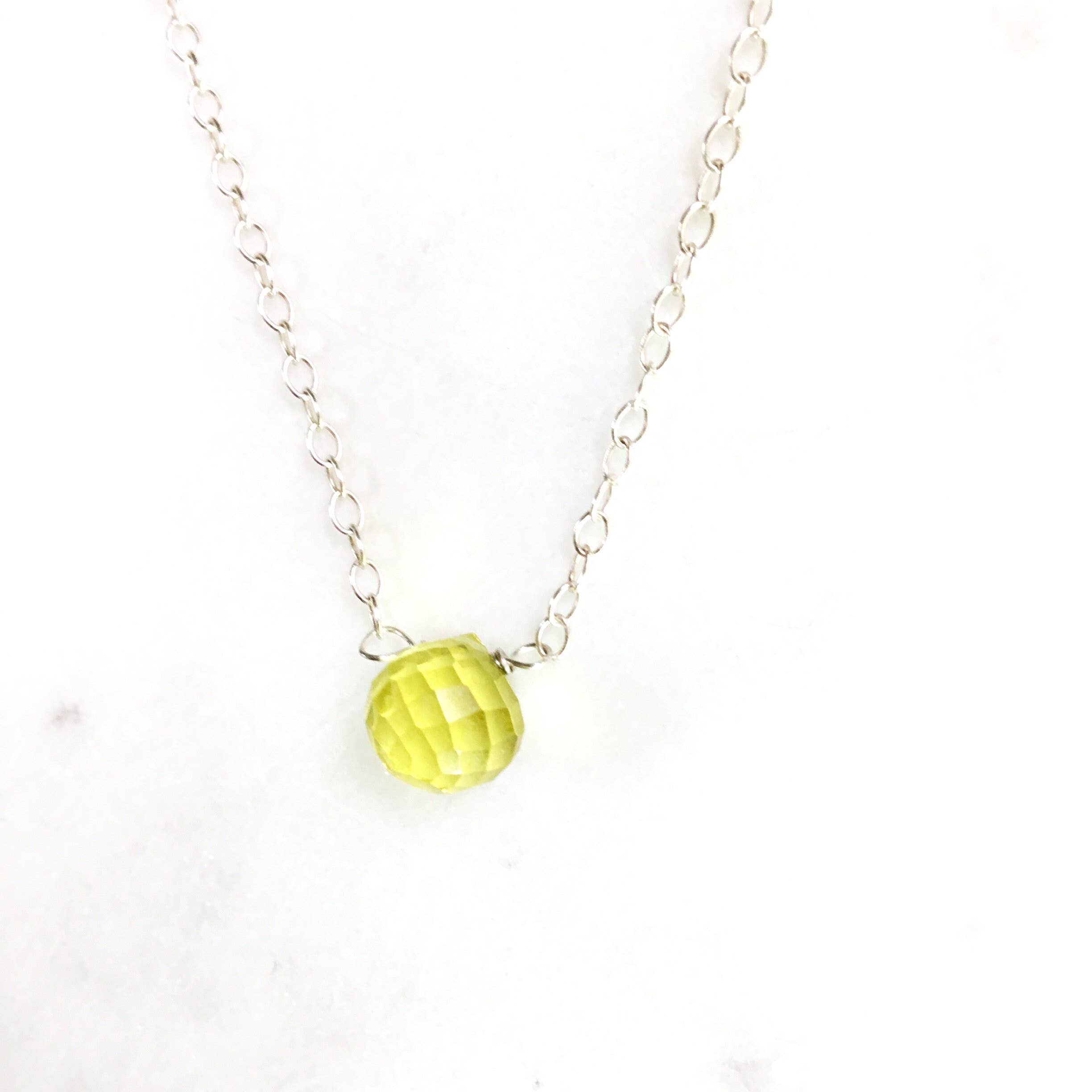 Aspasia Jewellery – Engroshandel Halskæde med vedhæng – Lille Gemstone halskæde, citron kvarts krystal minimalistisk2