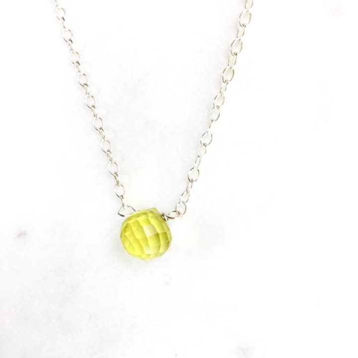 Aspasia Jewellery – Engroshandel Halskæde med vedhæng – Lille Gemstone halskæde, citron kvarts krystal minimalistisk2