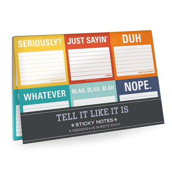 Abrams & Chronicle Books - Wholesale Sticky Notes - Knock Knock Tell It Like It Is Sticky Note Packet (Notepad/Sticky Notes)