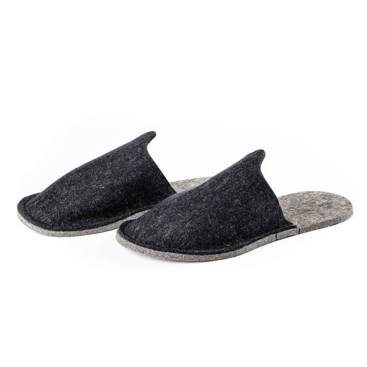 Orthopant - Vente Chaussons – unisexe - chaussons d'invités - chaussons en feutre de laine fine, anthracite