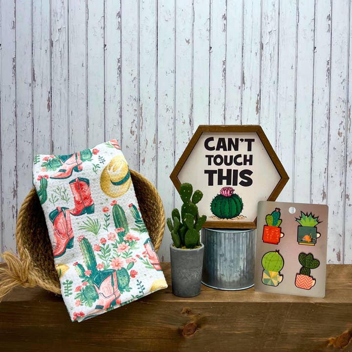 Driftless Studios - Wholesale Tea Towel - Cowgirl Boots & Hat Waffle Dish Towels - Western Home Decor1