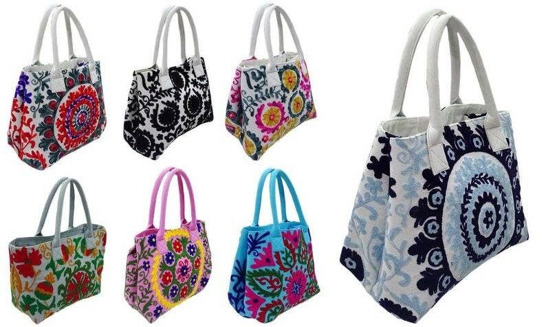 Bhawana Handicrafts - Wholesale Shoulder Bag - Women's - 5 Piece Lot, Indian Beautiful Suzani Embroidery Shoulder Bag0