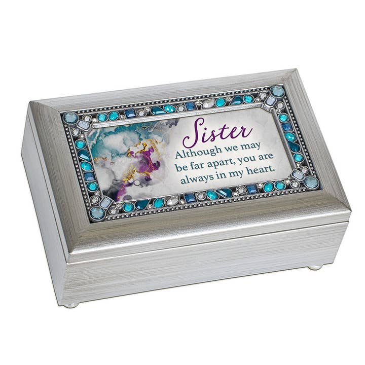 Sister Petite zilveren muziekdoos met juwelen voor wholesale door Cottage Garden