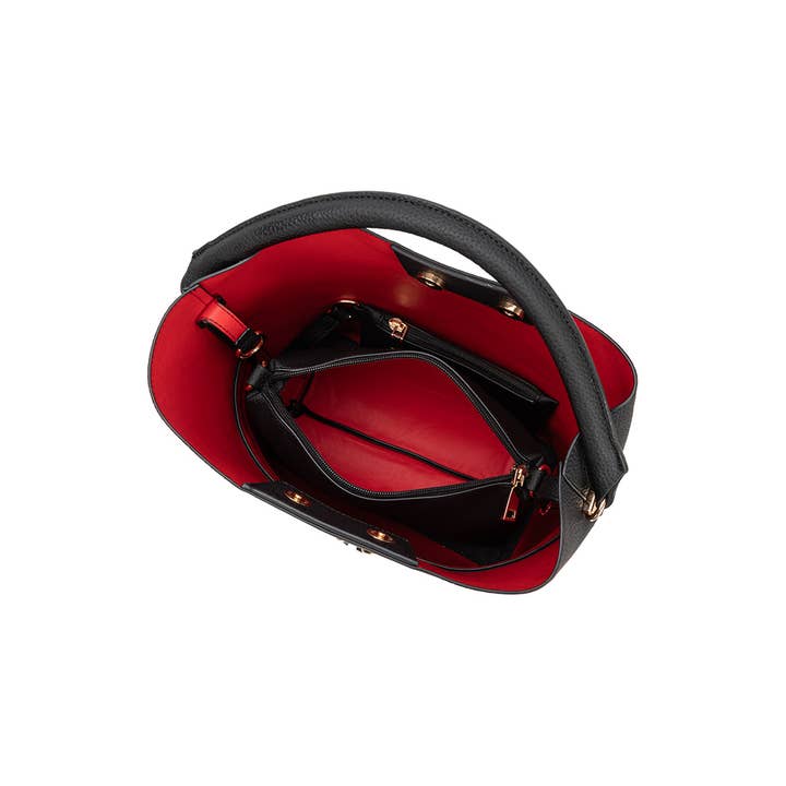 Melie Bianco - Wholesale Crossbody Bag - Women's - Karianna Black Recycled Vegan Crossbody Bag5