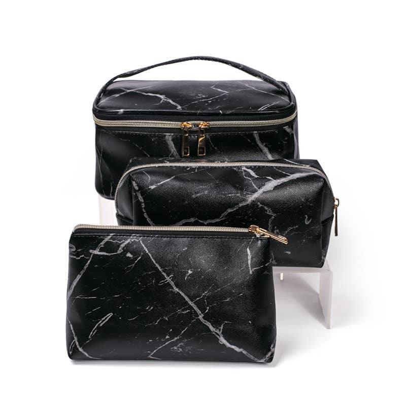 wandf - Vente Trousses de maquillage/cosmétique - Ensembles de sacs de toilette de voyage grande capacité 3 pièces2