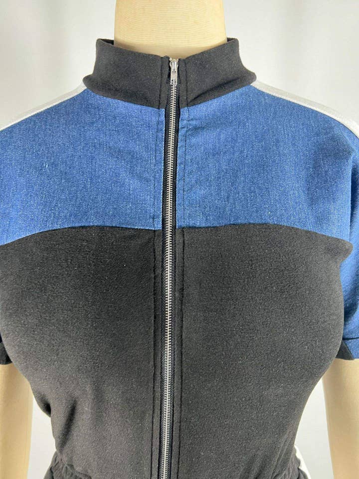 Queen Fashion - Wholesale Top & Skirt Set - Women's - collar short sleeve long zipper one piece trousers6