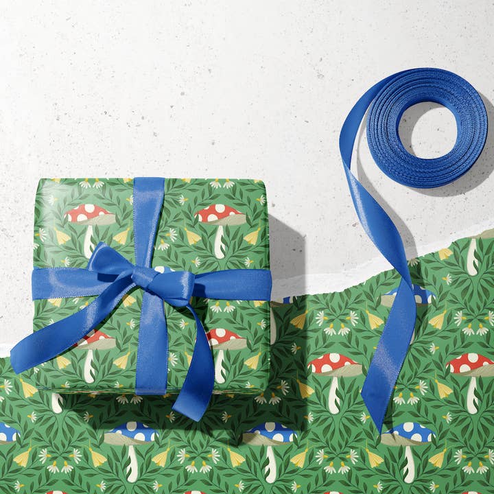 Undergrowth Wrapping Paper – Mushroom Gift Wrap (1 Sheet) for wholesale by Rebecca Jane Woolbright