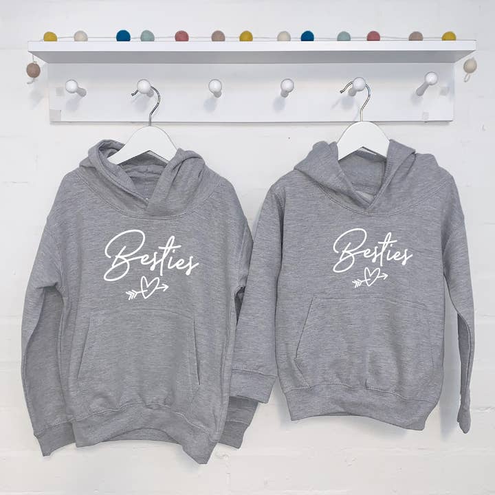 Bästis hjärta matchande flickor Hoodies för wholesale av Lovetree Design