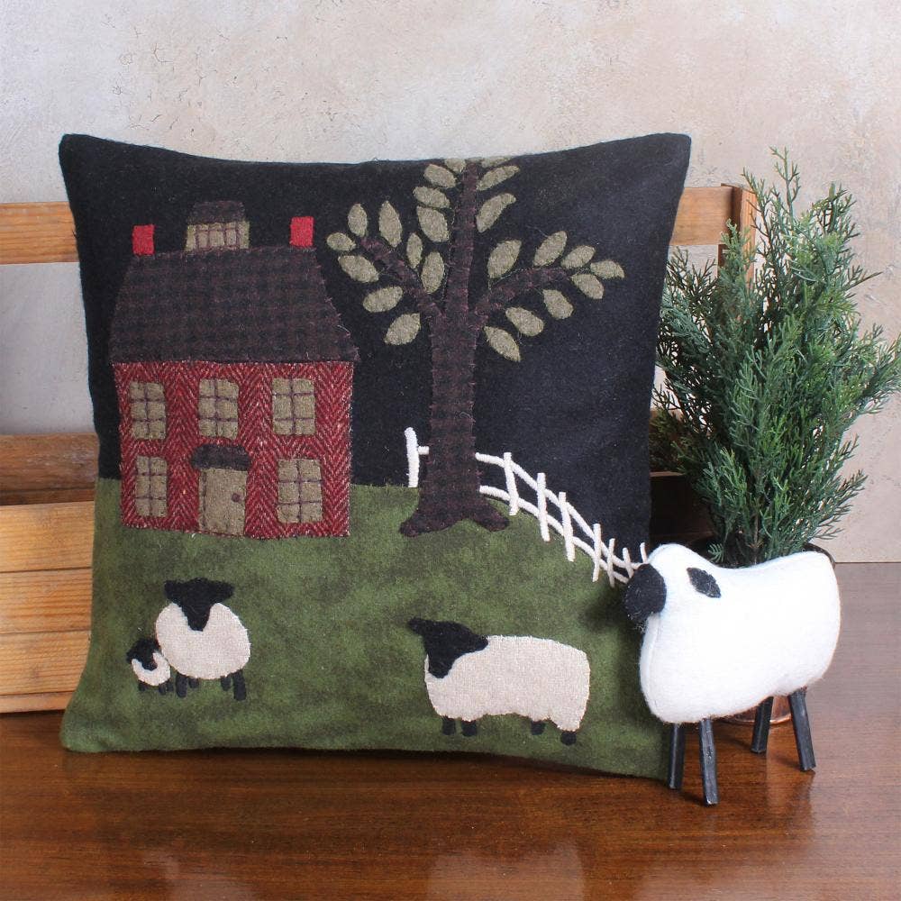 Home Collections by Raghu - Wholesale Throw/Decorative Pillow - Green Pastures Wool Felt Pillow1