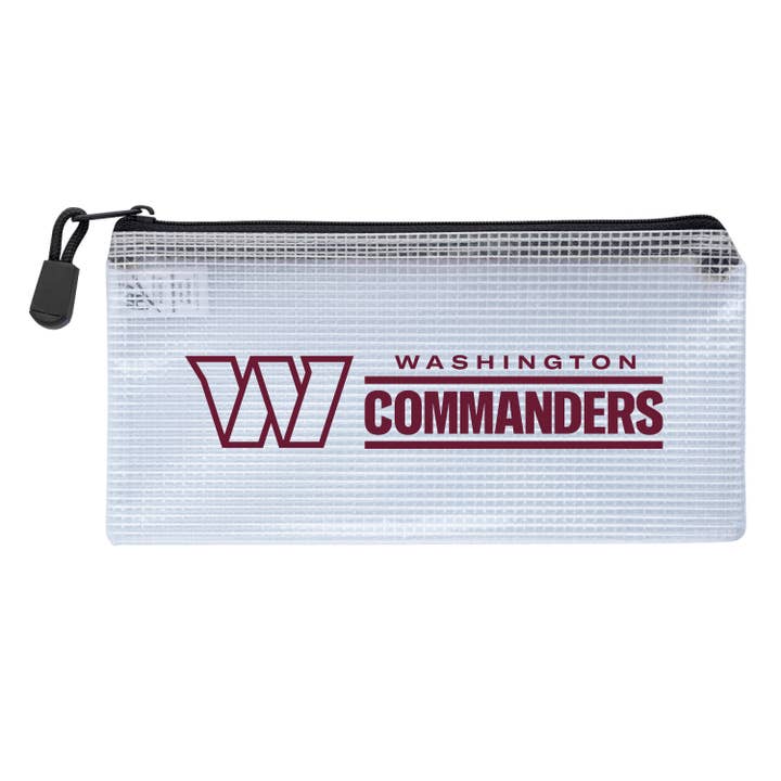 NFL Washington Commanders Clear Zippered Pencil Bag for wholesale by Mojo Licensing