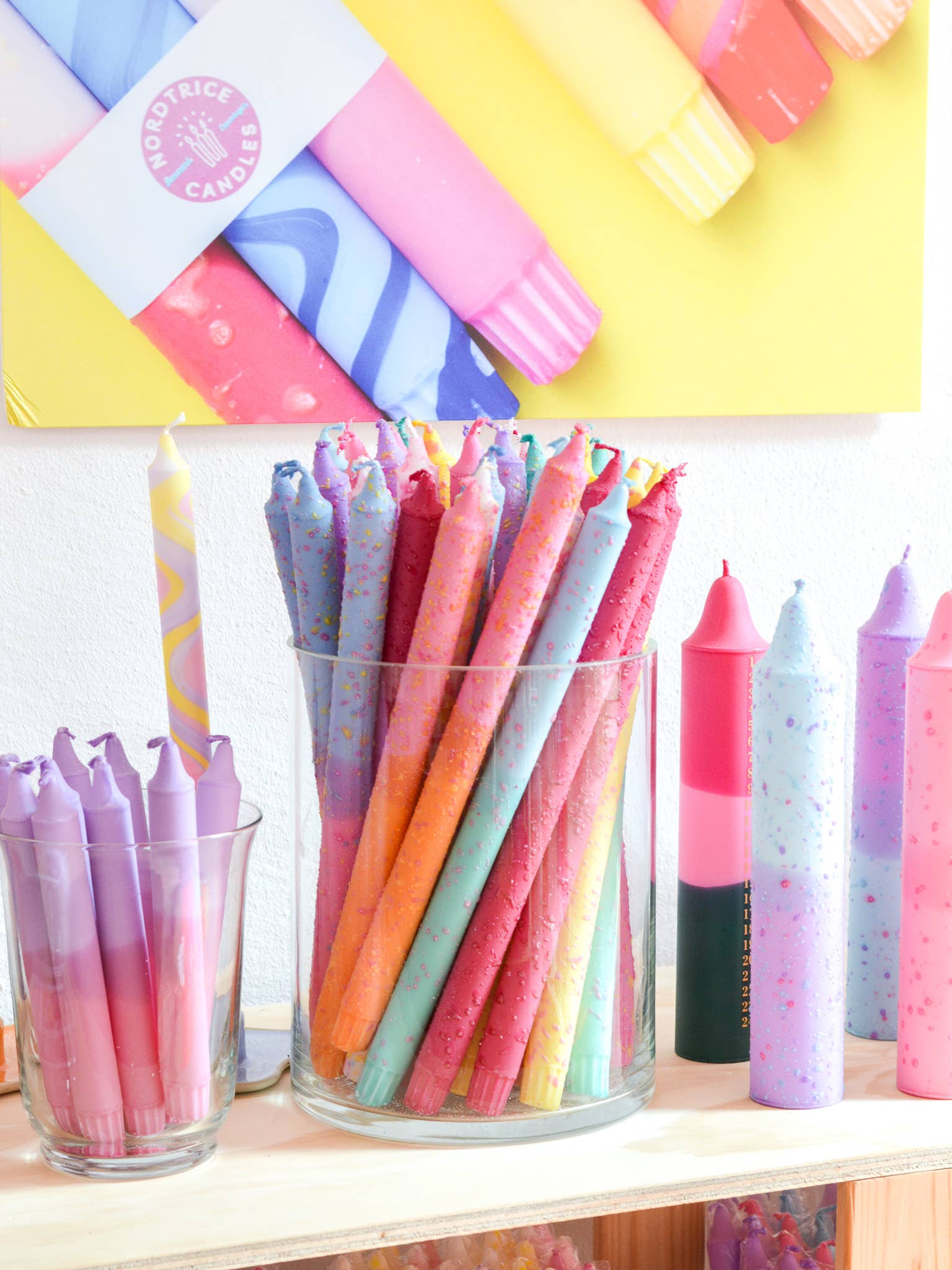 Nordtrice - Wholesale Tapered Candle/Candlestick - Taper candles (Long)- pastel colours and decorations5