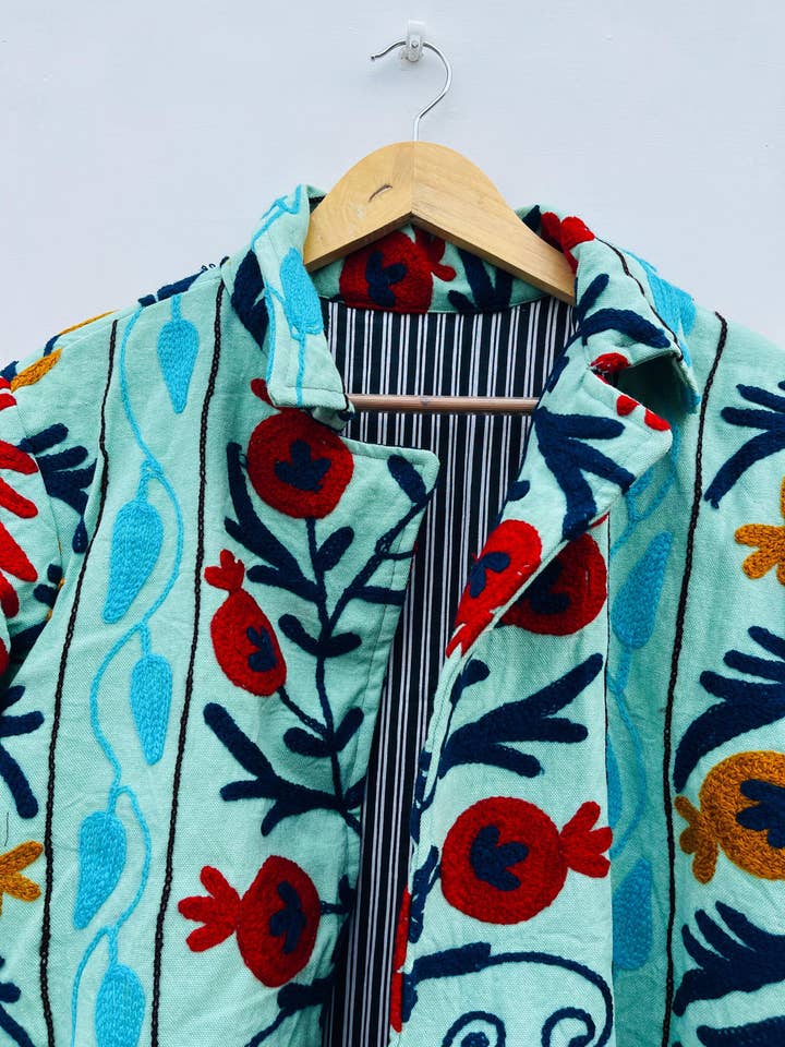 Bhawana Handicrafts – wholesale Jacket – Women's – Suzani Embroidery Quilted Winter Jacket Unisex Coat1