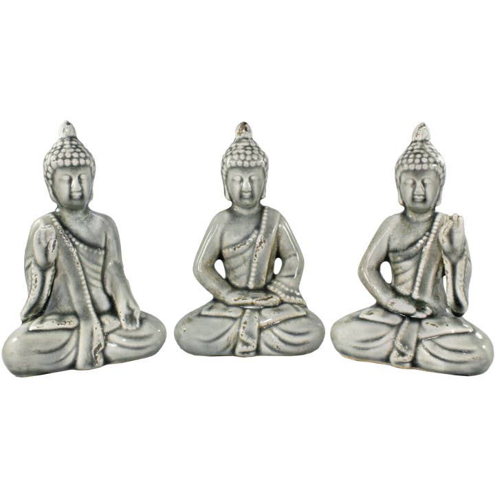 Grey Ceramic Buddha - JC113WB for wholesale by World Buyers