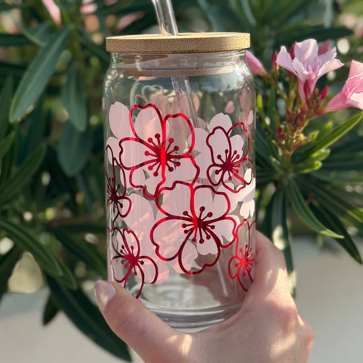 Verre Cherry Blossom - 16 oz pour la vente par Danielle's Dazzled Gifts