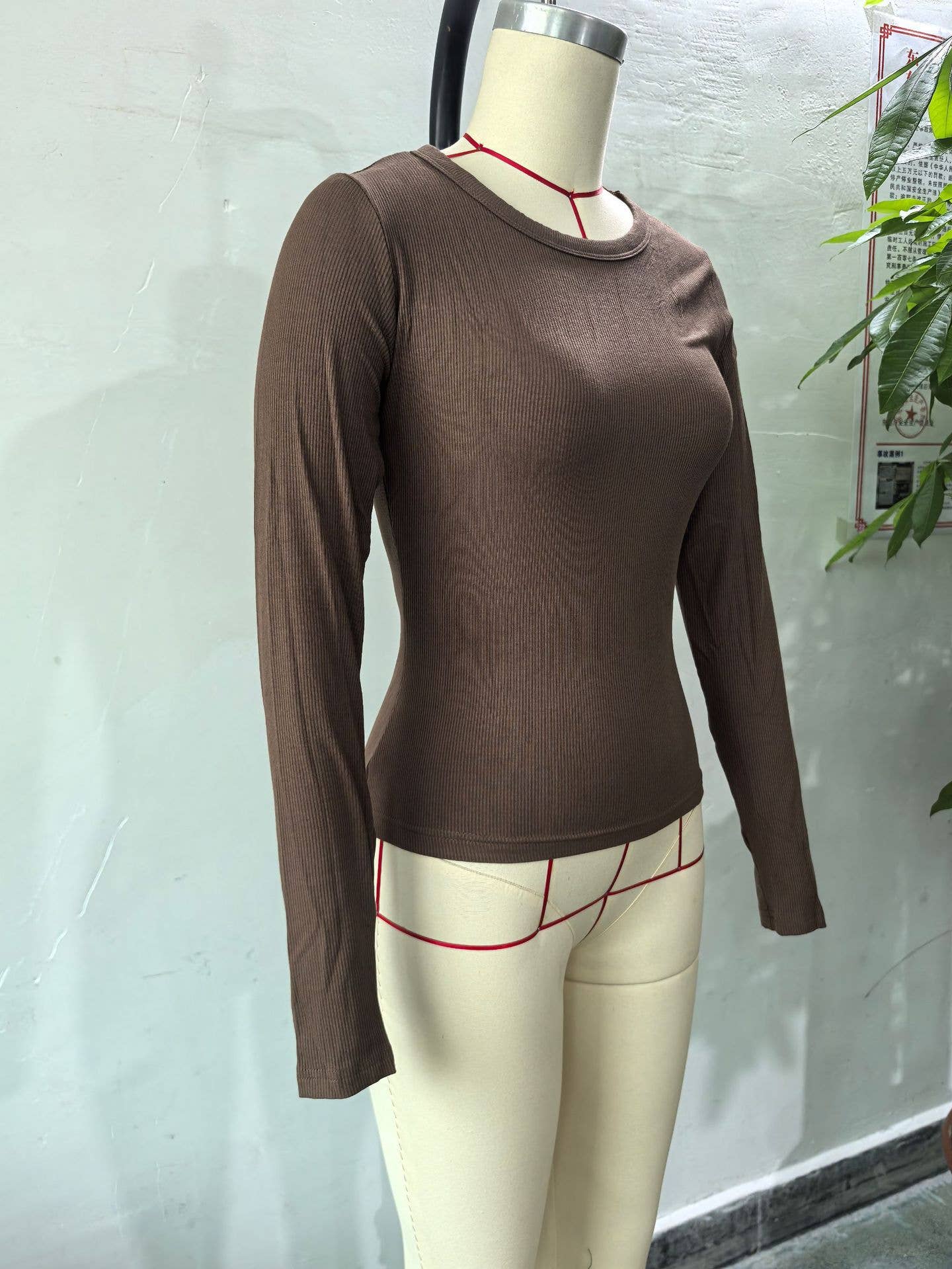 Hope & Sunshine – wholesale Stickad topp - Dam – Ribbad långärmad crop top29