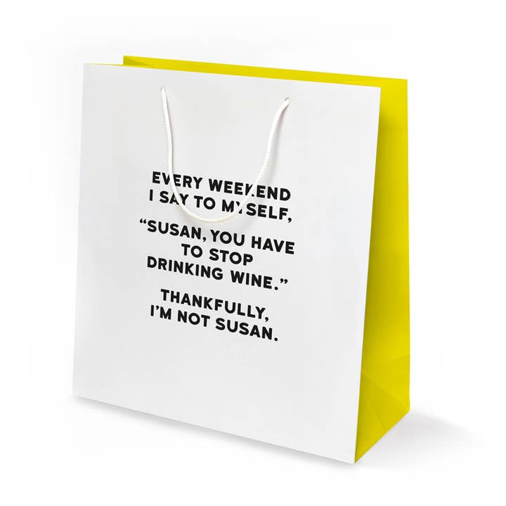 Susan Humor Gift Bag for wholesale by Redback Cards - ALL duties and tariffs paid