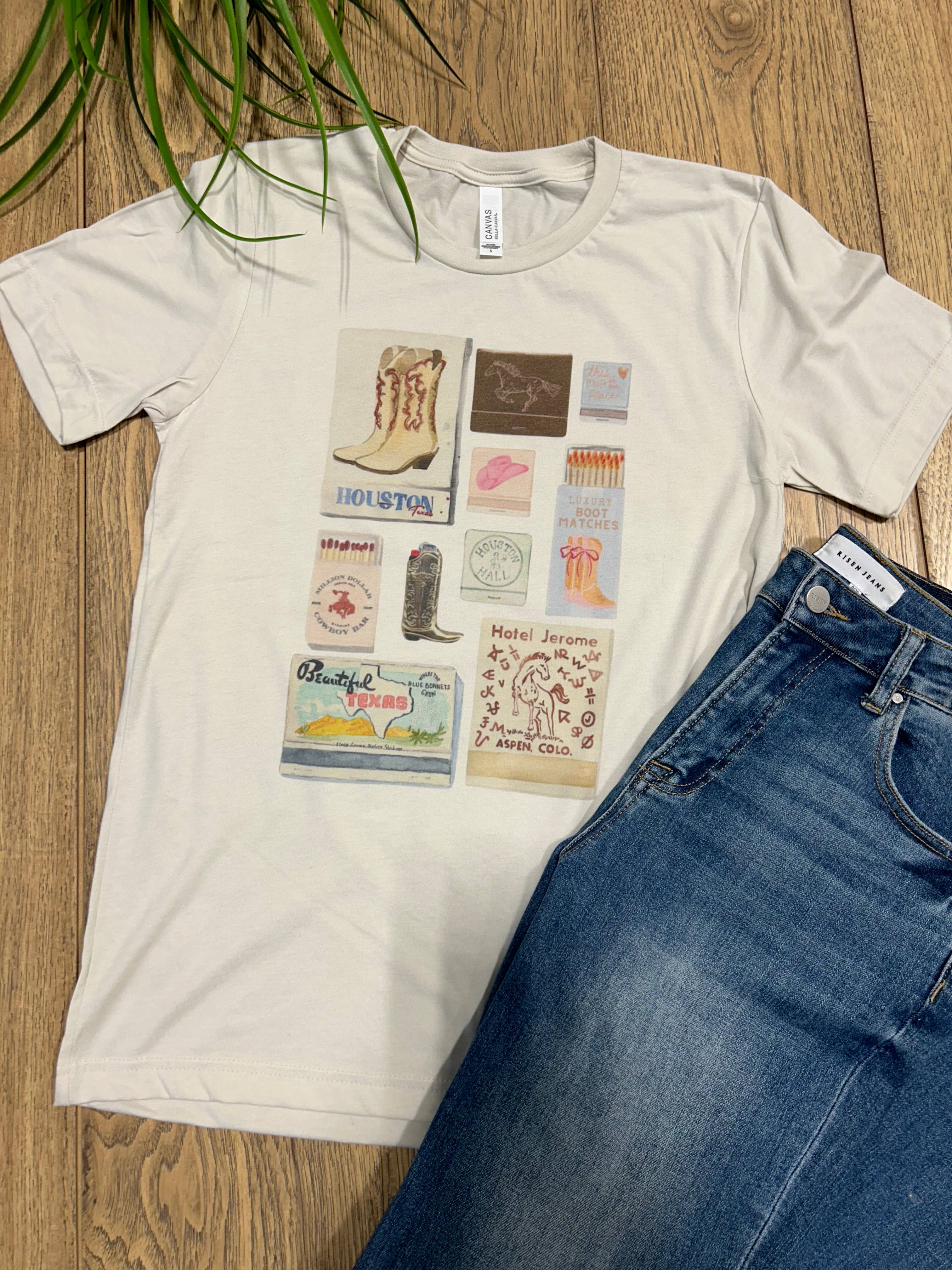 Willow Poppy - Wholesale T-Shirt (Graphic) - Women's - Western Match Box Graphic Tee1