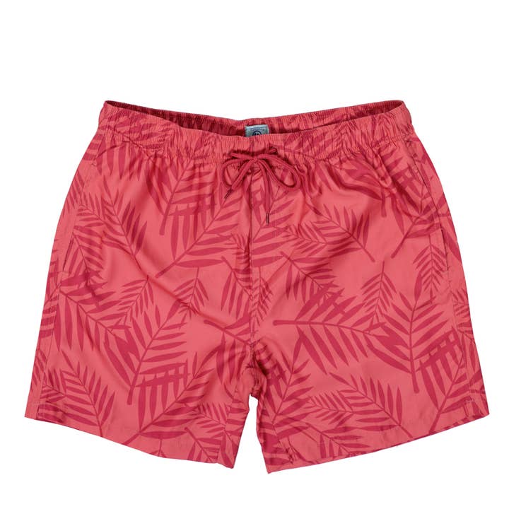 Red Mens Printed 17 Inch Swim Shorts for wholesale on Faire
