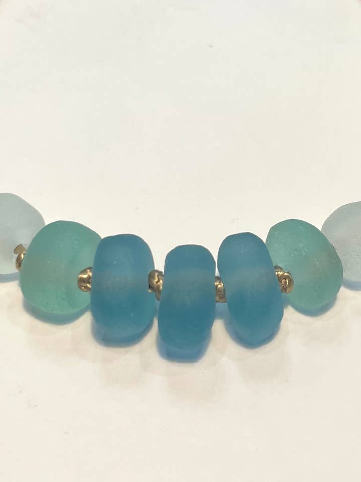 Mermaid Rope Necklace with SeaGlass for wholesale by Lily Chartier / Mermaid Rope