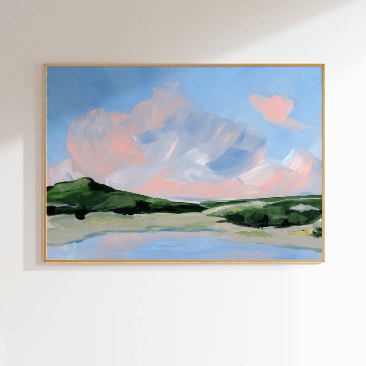 Reflejo de Piscina de Marea Rosa, Arte de Pared enmarcado Costero para venta al por mayor de Green Barn Studio