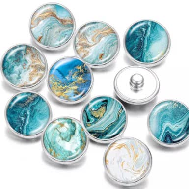 Say It in A Snap Jewelry - Vendita all'ingrosso Spilla da bavero - Snap Jewelry - Scatti a tema spiaggia acqua oceano - cupola di vetro2