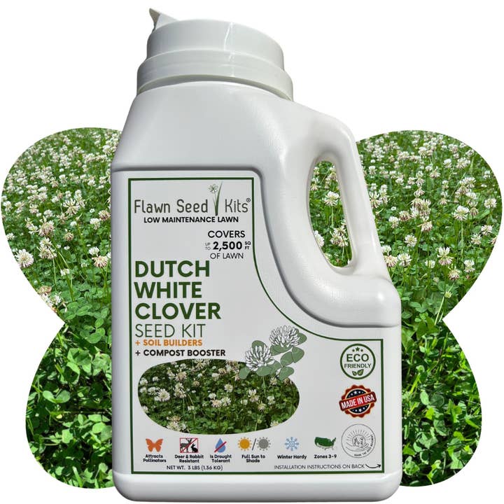 Flawn Seed Kits - Wholesale Plant Seeds - Dutch White Clover Seed Kit Easy Spread Shaker
