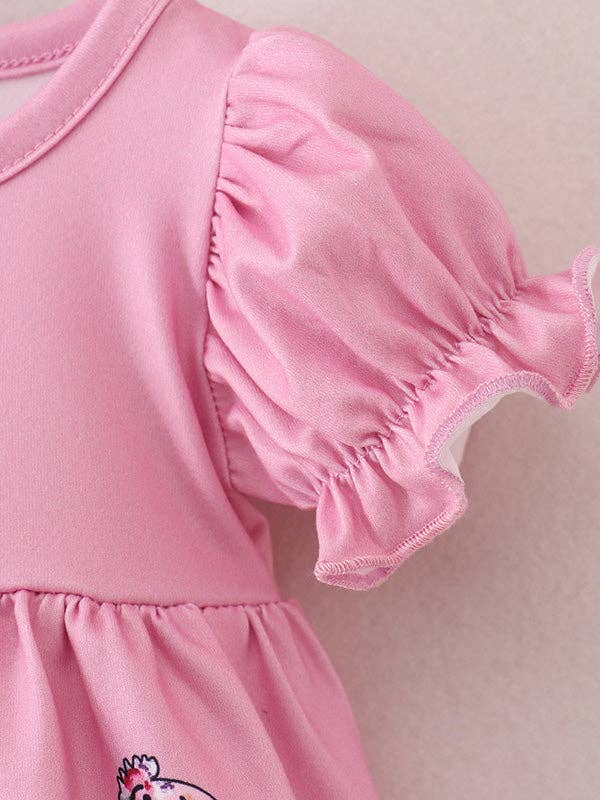 Rylee Faith Designs – Conjunto de top e calções – criança por atacado – Conjunto Curto Rosa Baby Girls Farm2