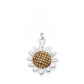 Colgante de plata esterlina con forma de girasol para venta al por mayor de Kate Carr / PureNY Jewelry LLC